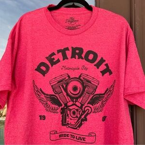 Kid Dangerous Red "DETROIT Motorcycle City" Graphic Tee XL